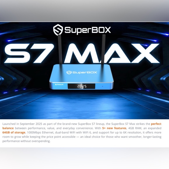 NEW 2026 SUPERBOX S7 MAX 6K ANDROID TV BOX • IN HAND • U.S.P.S. GROUND SHIPPING - Picture 2 of 10